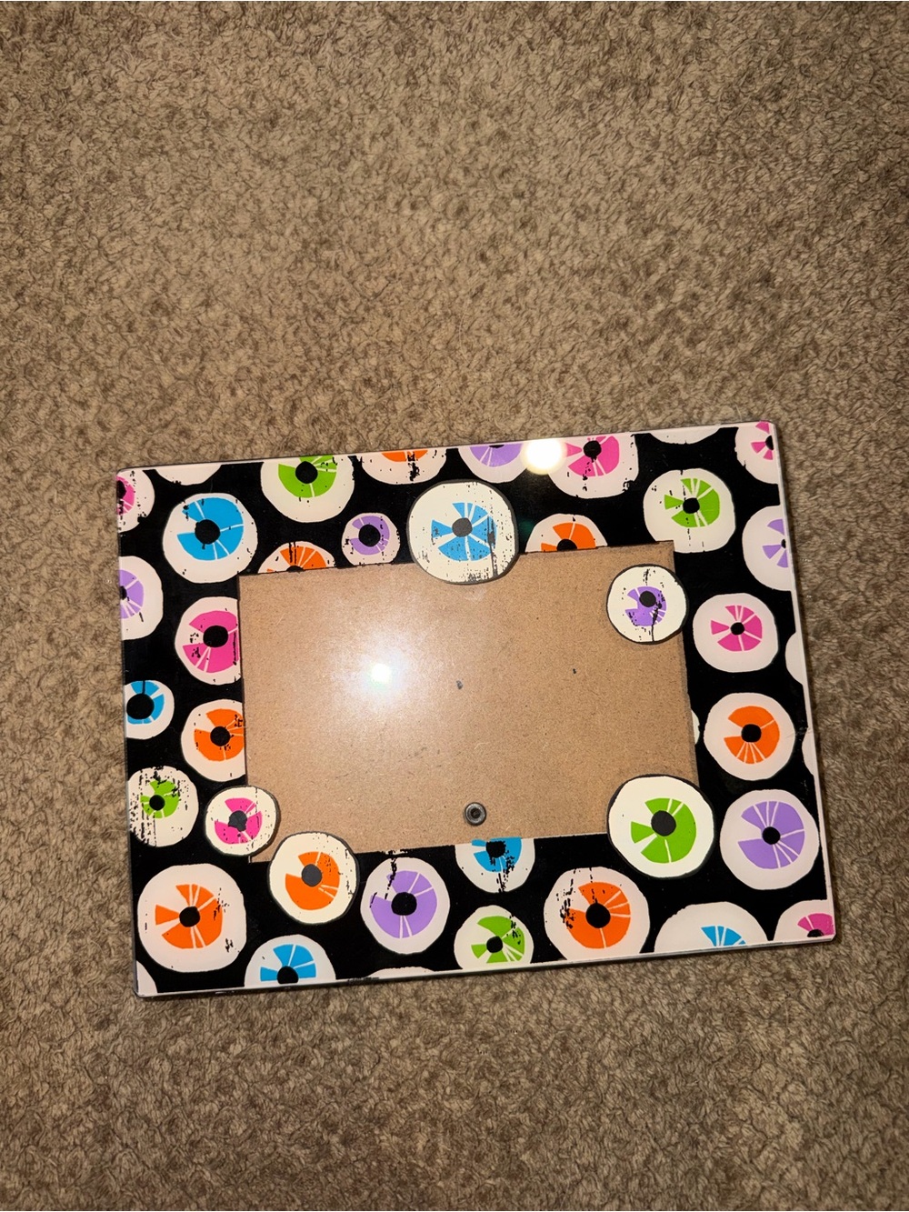 Halloween Black with Colorful Eyeballs Sitting Picture Frame - 4 x 6